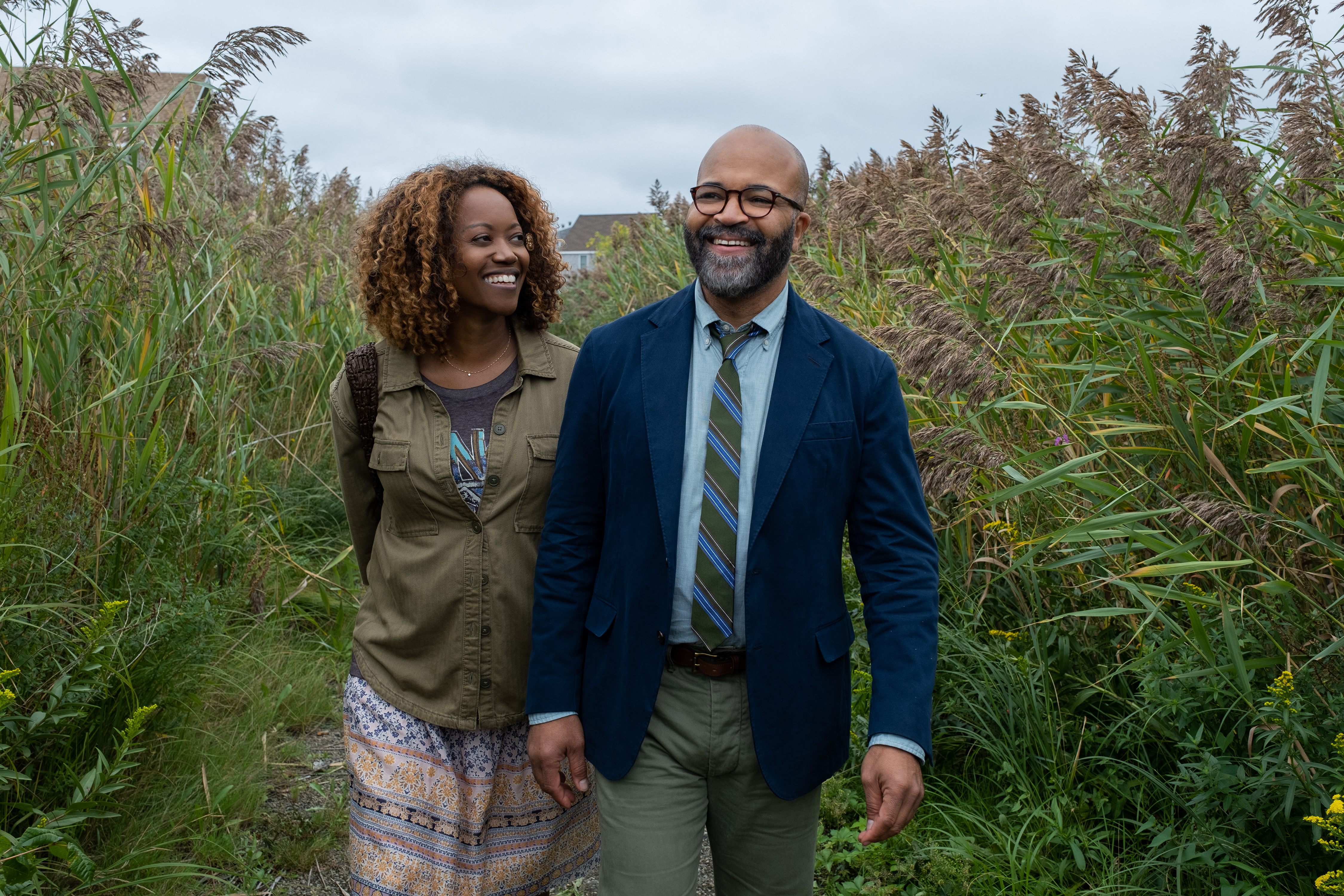 Erika Alexander and Jeffrey Wright in American Fiction.