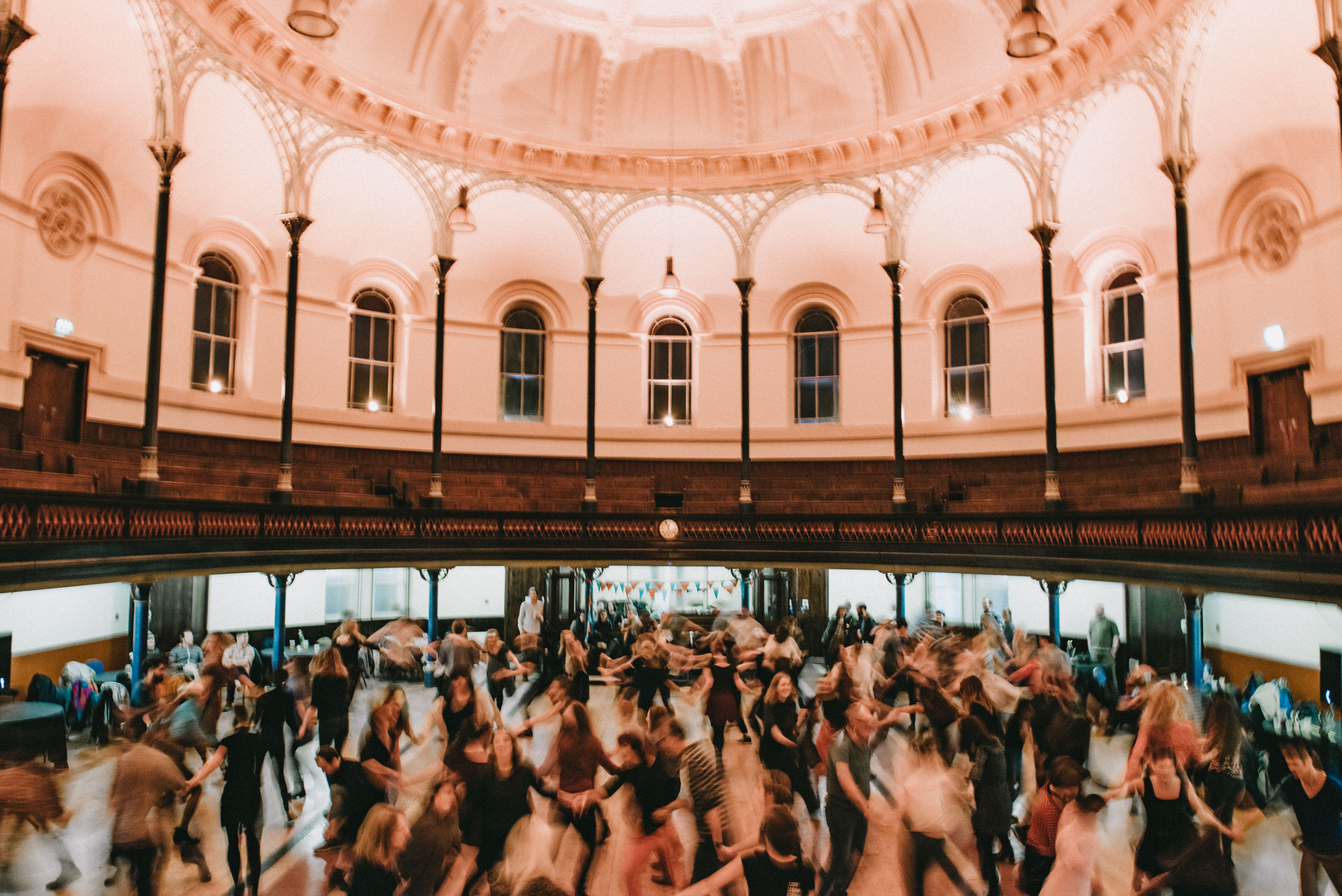 Barn dance at The Round Chapel in Hackney, London.