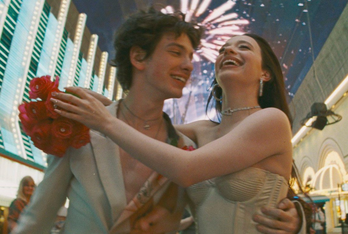 Mark Eydelshteyn and Mikey Madison in a scene from 'Anora.'