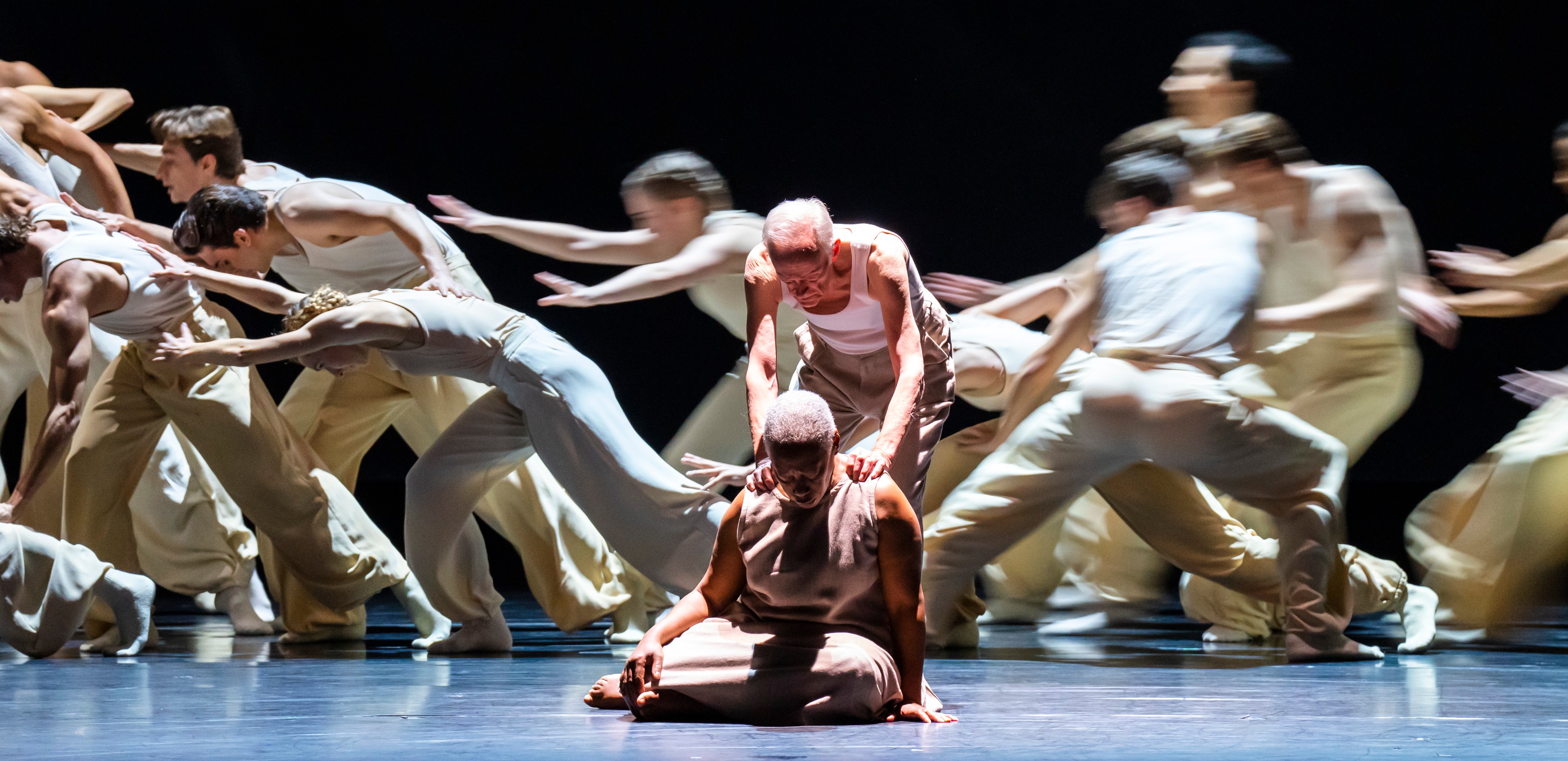 A scene from Crystal Pite's Light of Passage at the Royal Opera House.